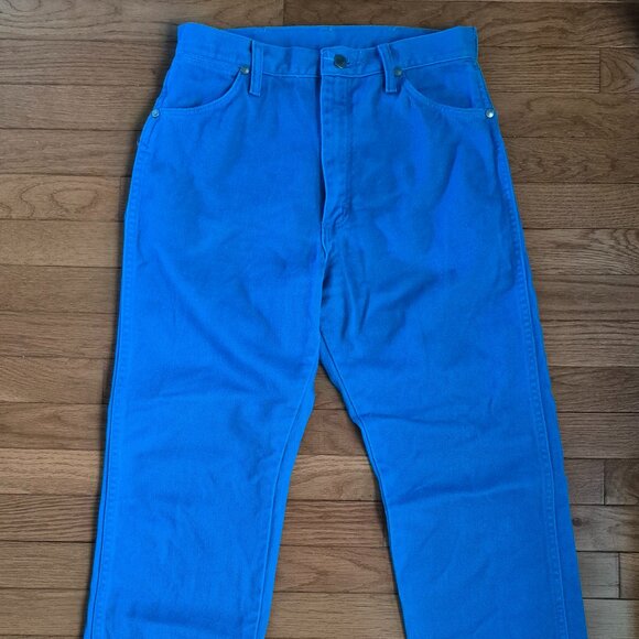 Vintage 100% Cotton Turquoise Wrangler Jeans - Picture 1 of 11